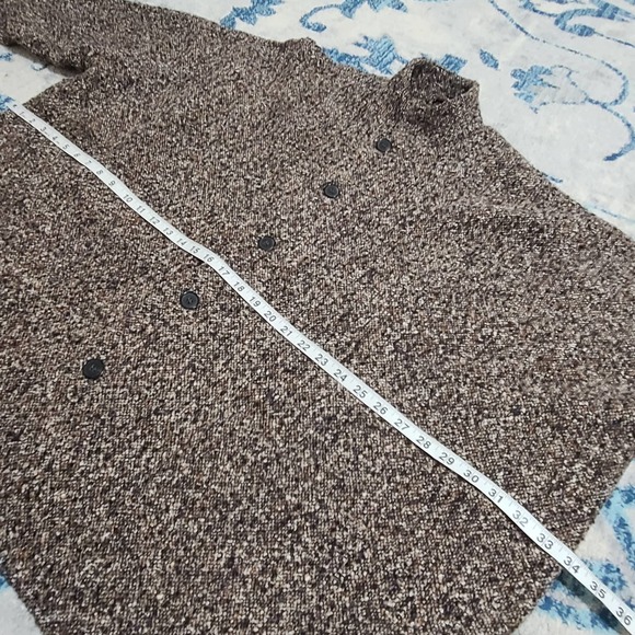 Eskandar Jacket Tweed 1 Lined Wool Blend Brown Black Oversized Lagenlook Boxy - Picture 13 of 14